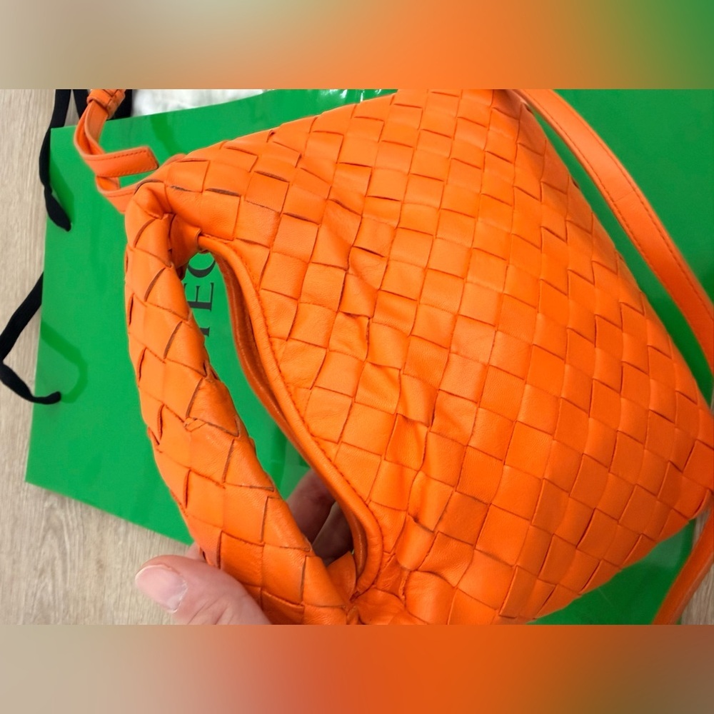 Bottega Veneta Orange mini hop  Leather Bag msrp 3400$ - Picture 6 of 11